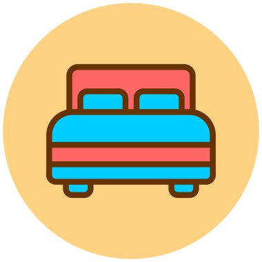 Yatağa. Web simgesi basit illüstrasyon