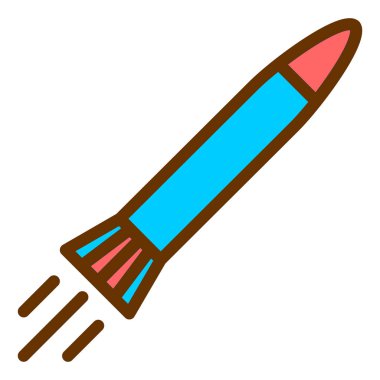 Roket. Web simgesi basit illüstrasyon