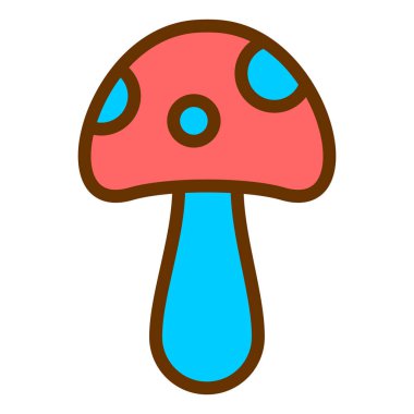 Mantar. Web simgesi basit illüstrasyon