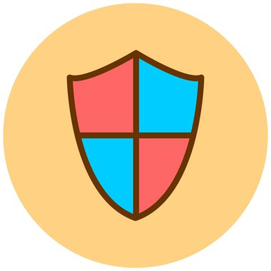 Kalkan. Web simgesi basit illüstrasyon