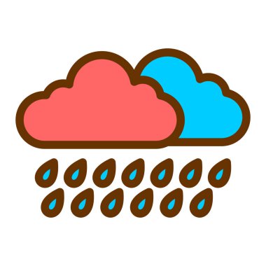 Bulut hava durumu izole edilmiş ikon vektör çizimi tasarımı