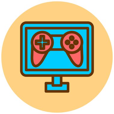 Oyun. Web simgesi basit illüstrasyon