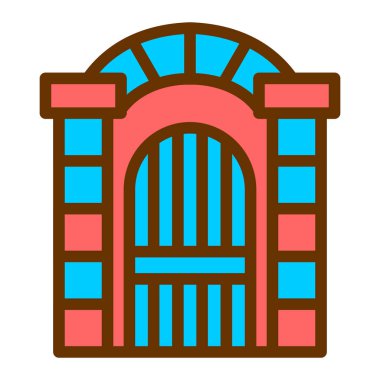 Bina. Web simgesi basit illüstrasyon