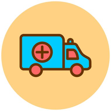 Ambulans. Web simgesi basit illüstrasyon