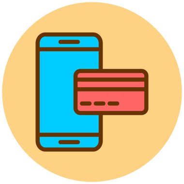 Kredi kartıyla. Basit resimleme