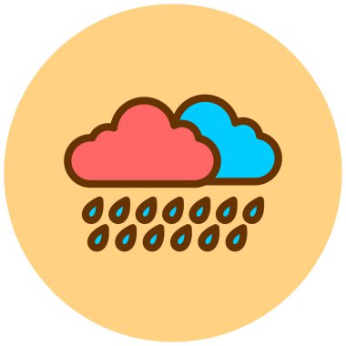 Yağmur. Web simgesi basit illüstrasyon