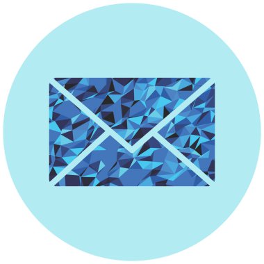 Mavi ve beyaz zarf simgesinin vektör çizimi