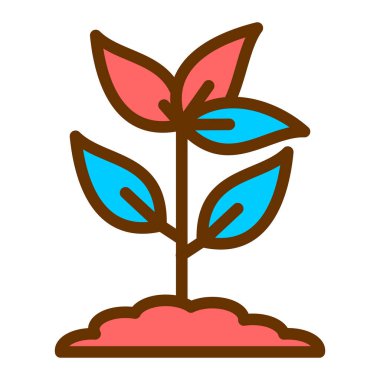 Bitki. Web simgesi basit illüstrasyon