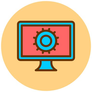 Bilgisayar. Web simgesi basit illüstrasyon