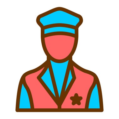 Polis. Web simgesi basit illüstrasyon