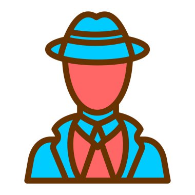 Şapkalı adam, vektör çizimi.