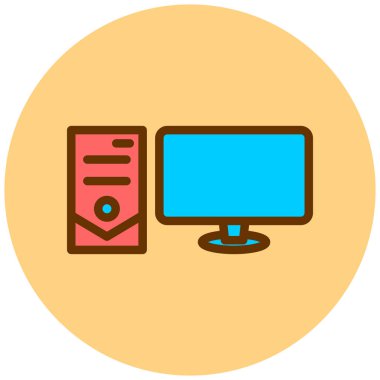 Bilgisayar. Web simgesi basit illüstrasyon