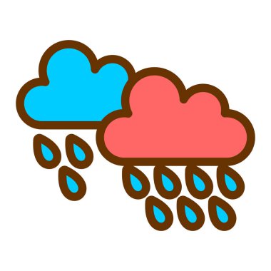 Yağmur simgesi vektör çizimi olan bulutlu hava durumu