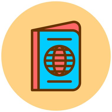 Pasaport. Web simgesi basit illüstrasyon