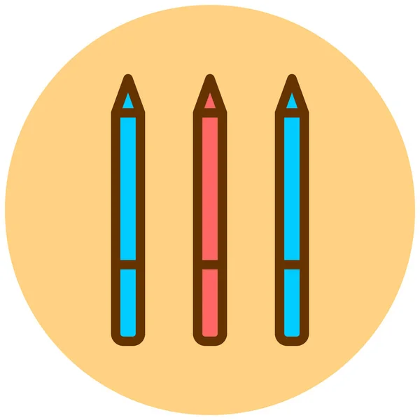 Kalemler Web Simgesi Basit Illüstrasyon — Stok Vektör