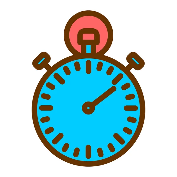 Ikon Stopwatch Gambar Vektor Kronometer Garis Luar - Stok Vektor