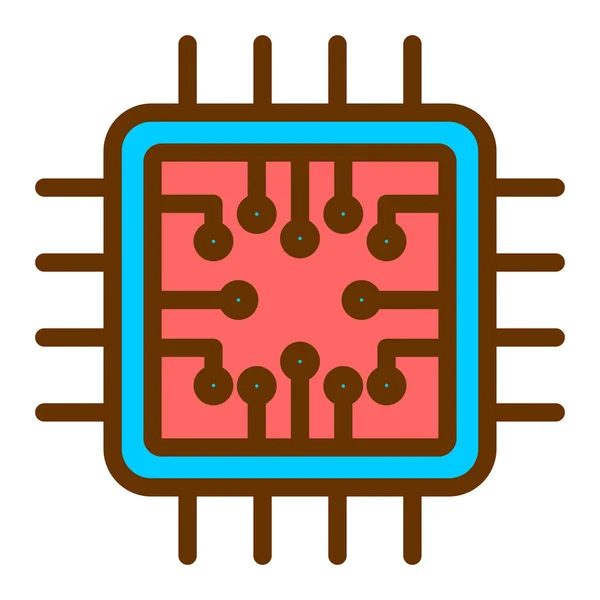 Prozessor Web Symbol Einfache Illustration — Stockvektor