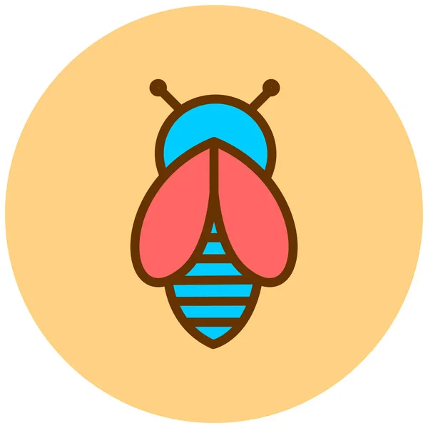 Bee Web Icon Vector Illustration — Stock Vector