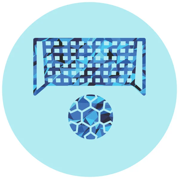 Blauer Ball Mit Einem Knopf Des Fußballs — Stockvektor