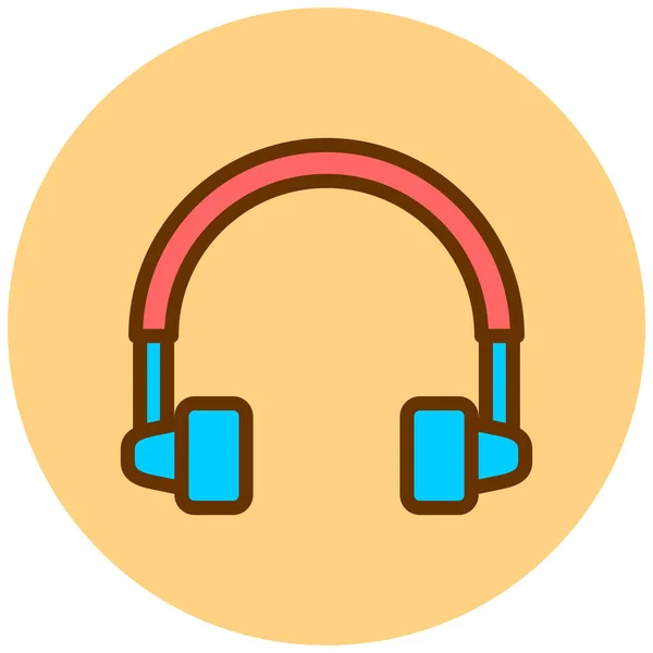 Auriculares Icono Web Diseño Simple — Vector de stock