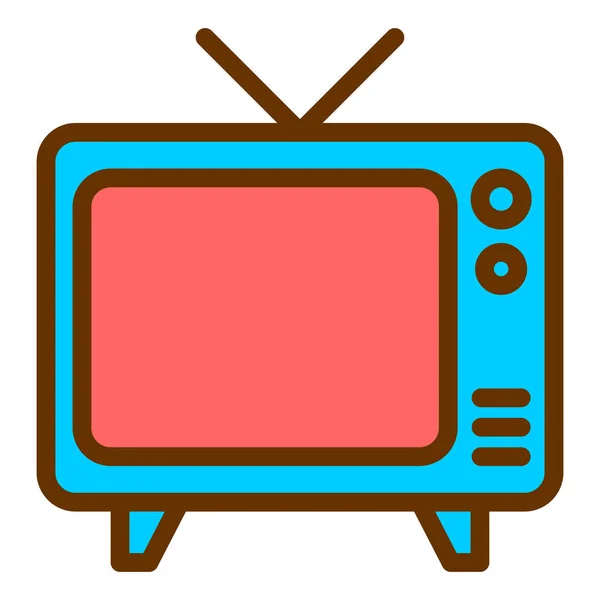 Televisión Icono Web Ilustración Simple — Archivo Imágenes Vectoriales