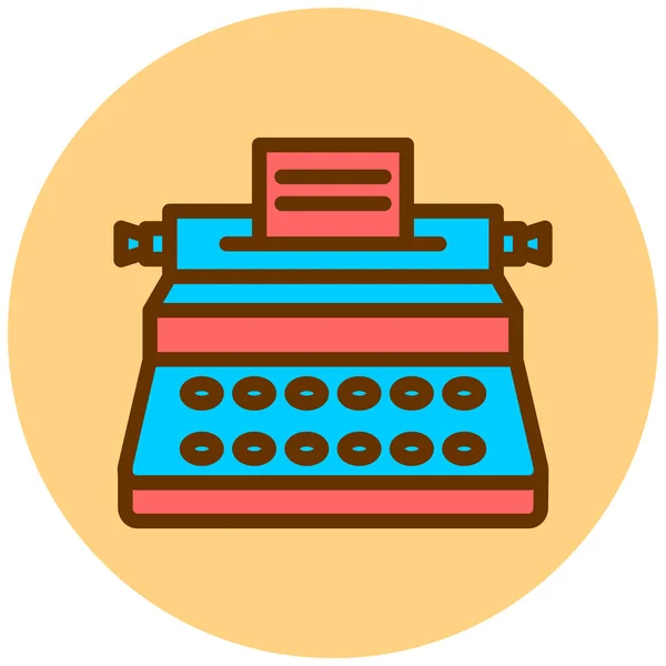 Пишущая Машинка Веб Иконка Простой Дизайн — стоковый вектор