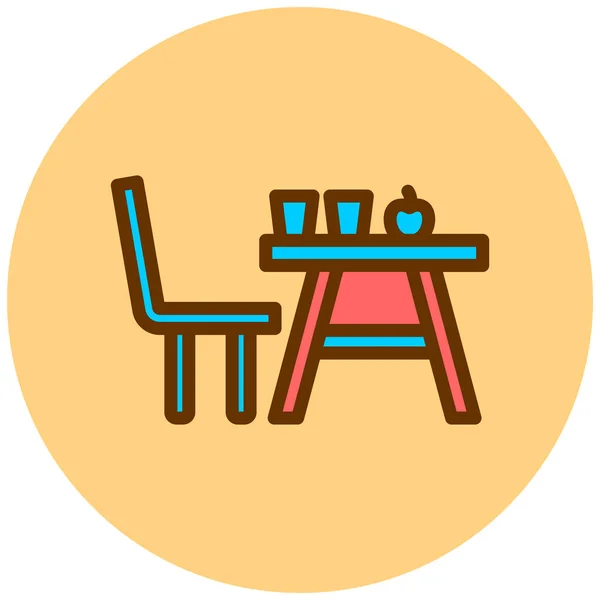 Mesa Icono Web Ilustración Simple — Vector de stock