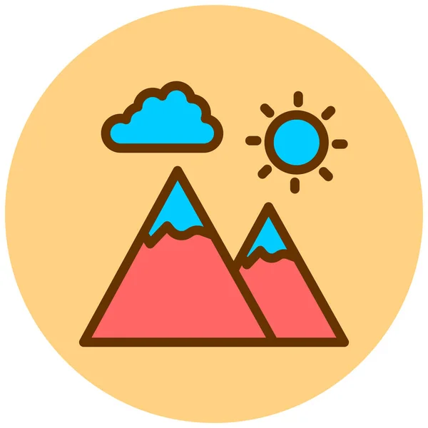 Bellissima Montagna Web Icon Design Semplice — Vettoriale Stock