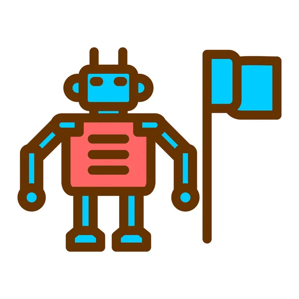 Robot Ikon Vektor Illustration — Stock vektor
