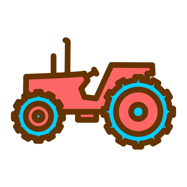Traktör Ikonu Web Için Çiftlik Vektör Simgelerinin Özet Çizimi — Stok Vektör
