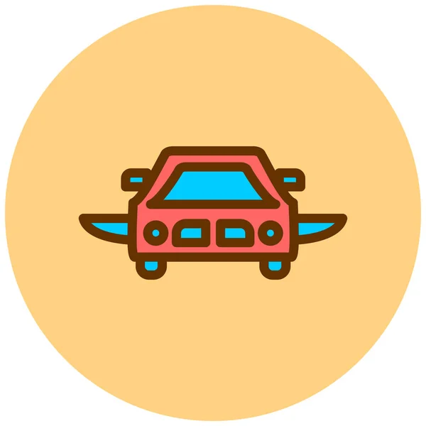 Flying Car Web Icon Simple Illustration — Stock Vector