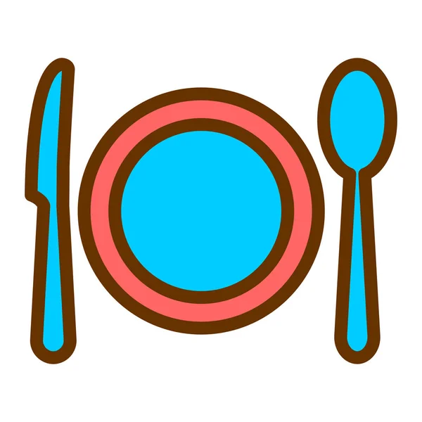 Comida Icono Web Ilustración Simple — Vector de stock