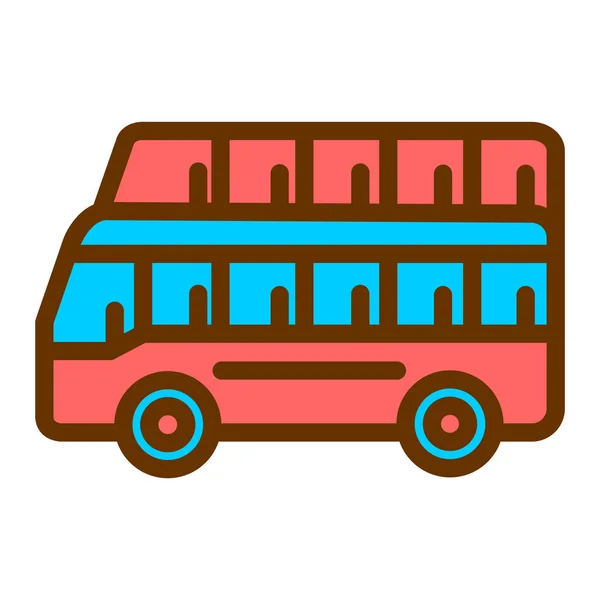 Autobús Icono Web Ilustración Simple — Vector de stock