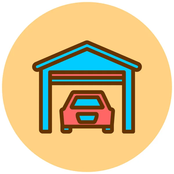 Garage Icona Web Semplice Illustrazione — Vettoriale Stock