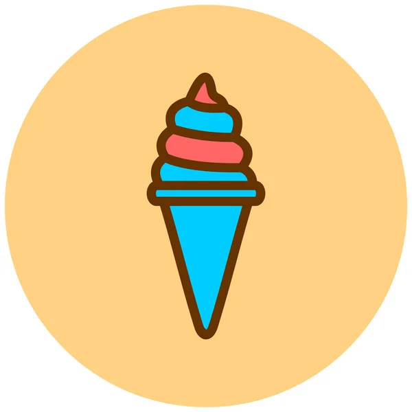 Ice Cream Cone Vektor Icon — Stock vektor