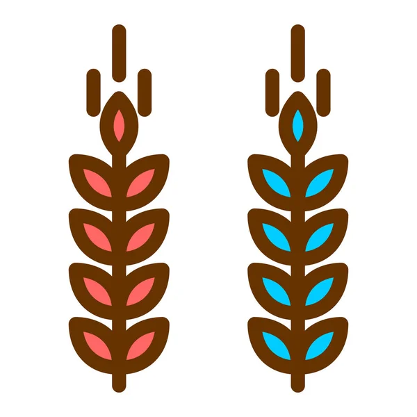 Wheat Ears Icon Flat Illustration Rye Bread Vector Icons Web — ストックベクタ