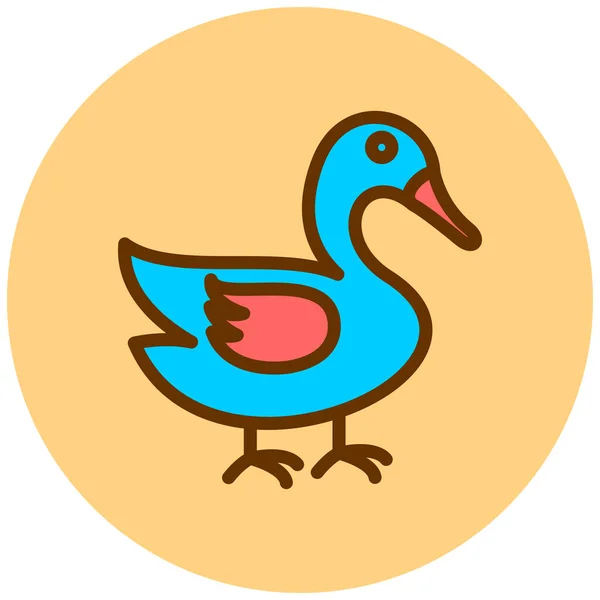 Pato Icono Web Ilustración Simple — Vector de stock