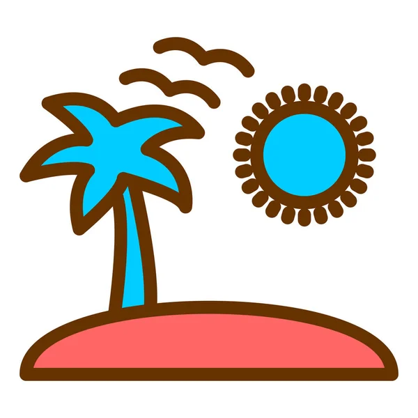 Playa Icono Web Ilustración Simple — Vector de stock