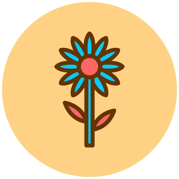 Flor Icono Web Ilustración Simple — Vector de stock