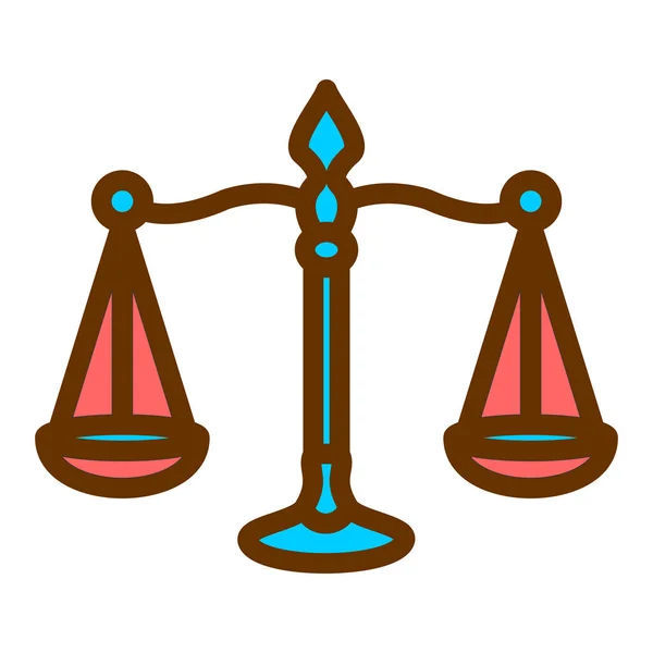 Νόμος Και Δικαιοσύνη Εικονίδιο Εικονογράφηση Διανύσματος — Διανυσματικό Αρχείο