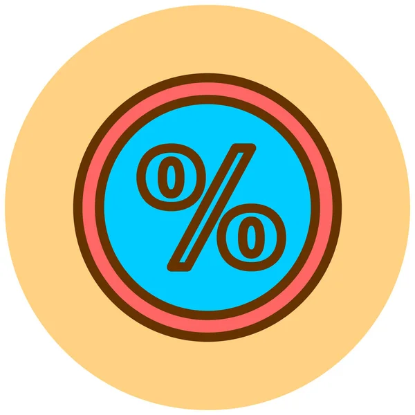 Percentagem Ícone Web Ilustração Simples —  Vetores de Stock