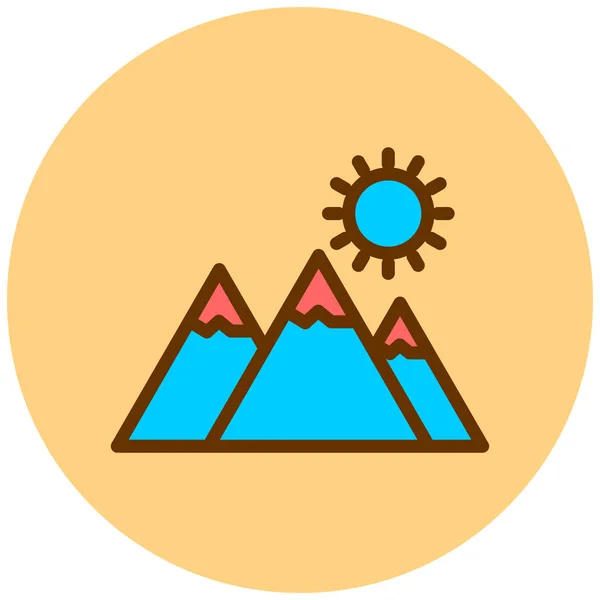 Hermosa Montaña Icono Web Ilustración Simple — Vector de stock