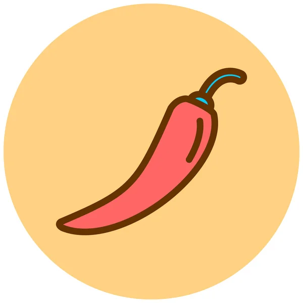 Chili Pepper Ilustrasi Sederhana - Stok Vektor