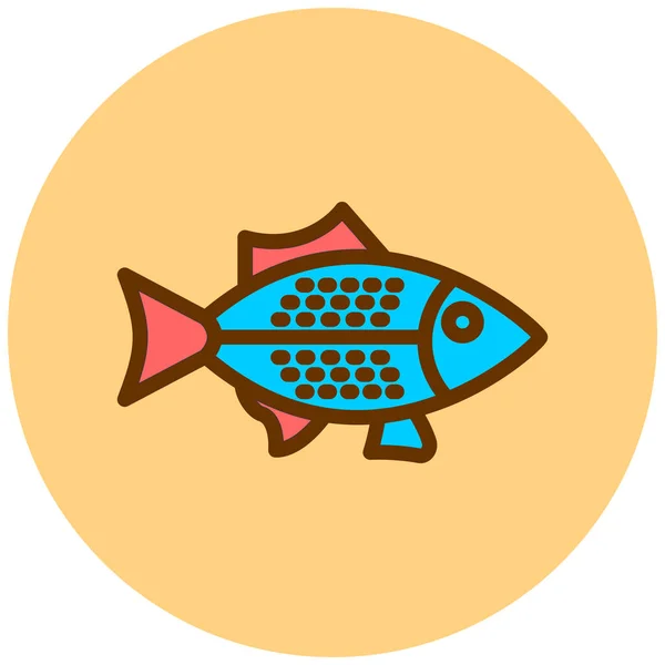 Peixe Ícone Web Ilustração Simples —  Vetores de Stock