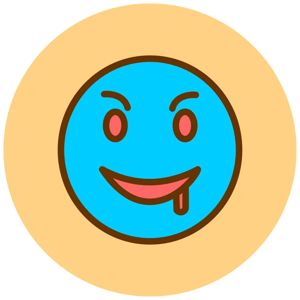 Uśmiech Twarz Emotikon Ikona Wektor Ilustracja — Wektor stockowy