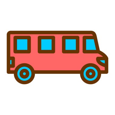 Otobüs. Web simgesi basit illüstrasyon