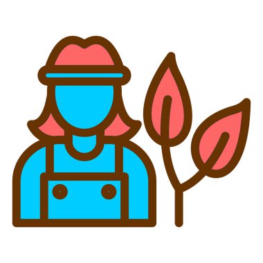 Yaprakları ve ağaç vektör illüstrasyonlu bahçıvan