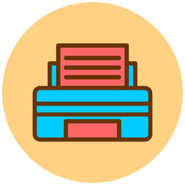 Yazıcı. Web simgesi basit illüstrasyon