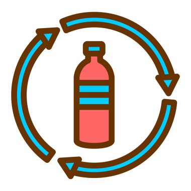 Geri dönüşüm kutusu simgesi, vektör illüstrasyonu