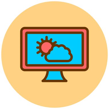 Bulut. Web simgesi basit illüstrasyon